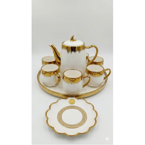 Golden 8 Pcs Coffee Set 8pcs Bone China High Quality bone